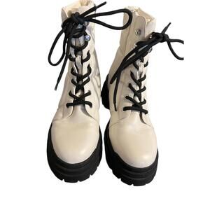 Marc Fisher Amita Lace-up Lug Sole Combat Boots, Size 9